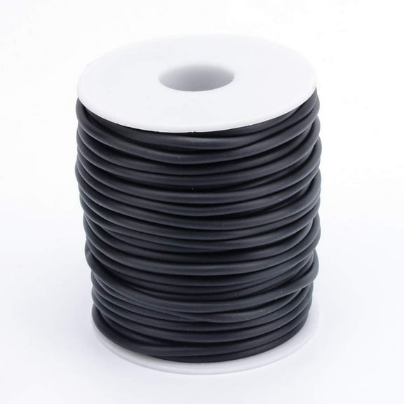 27.3 Yards 3mm Black PVC Tubular Synthetic Cord with 1.5mm Hole for Versatile Applications