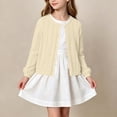 thumbnail image 4 of Iyufng Girls Eyelet Knit Cardigans Casual Long Sleeve Button Sweater, 4 of 9