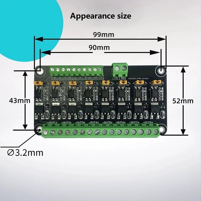 8 Channel MOSFET Microcontroller PLC Amplification Field-Effect Drive Tube Optocoupler Isolation PWM Control Switch A
