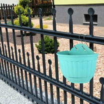 BESTOYARD Green Half Circle Hanging Flower Pot with Hook and Drain Tray for Indoor Use