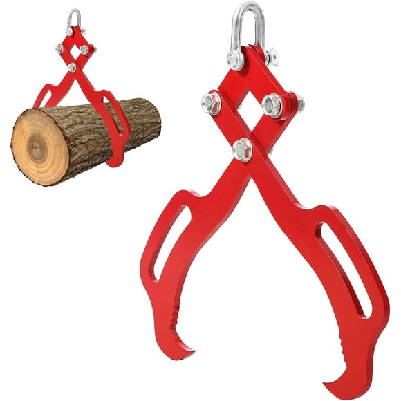 28in Log Lifting Tongs, 2-Claw Log Grabber Timber, Heavy Duty Steel Swivel Logs Dragging Steel Tongs, Lumber Skidding Lifting Tong Logging Grabber