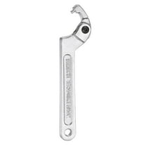 Uxcell 3/4-2"(19-51mm) C Spanner Wrench Chrome Vanadium for Lock Nut, Silver Tone