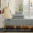 thumbnail image 3 of Color Sense 4-Piece Brushed Percale Cotton Blend Fitted Set - Cool & Crisp, Wrinkle Resistant - Twin XL Cloudy Gray, 3 of 9