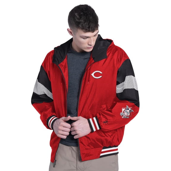 Men's Pro Player Red/Black Cincinnati Reds Legacy Lightweight Full-Zip Hooded Jacket