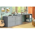 thumbnail image 4 of Euroco Queen Size Murphy Bed with Rotable Desk and Shelf for Living Room, Sapce-Saving & Easy Open and Close, Gray, 4 of 23