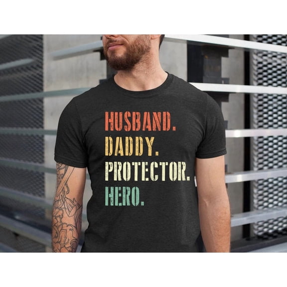 Husband Daddy protector Hero shirt, Father's day, Fatherhood shirt, Best dad ever shirt, dad shirt, daddy T-shirt, for dad All Size S-5Xl