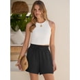 thumbnail image 6 of ANRABESS Shorts for Women Summer Casual High Waisted Wide Leg Drawstring Lounge Shorts Comfy 2026 Beach Vacation Clothes Black S, 6 of 10