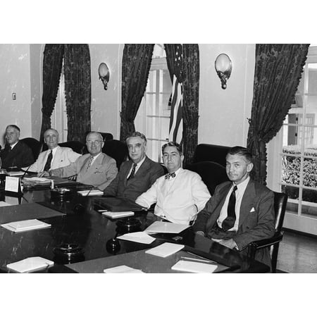 President Harry S Truman With His Cabinet Postmaster General