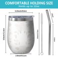 thumbnail image 5 of Floral 12oz Stainless Steel Insulated Wine Tumbler with Lid and Straw – Double Wall Vacuum Mug for Hot & Cold Drinks, 304 Steel Interior, Sweat-Free Design,Thanksgiving,Christmas, Spring,Flower, 5 of 5