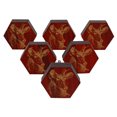 thumbnail image 1 of IBA Indianbeautifulart Boutons Rouges Gravés Poignées de Porte d'Armoire en Bois Lot de 10, 1 of 3