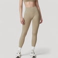 thumbnail image 4 of Women's Seamless High Waist Compression Leggings with Sculpting Back Detail and Stretch Knit Fabric - Medium, Ivory, 4 of 7