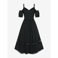 thumbnail image 4 of Rosegal Women's Plus Size Cold Shoulder Lace Panel Maxi Dress, 4 of 5