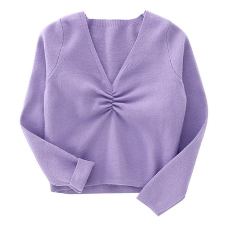 

Autumn Winter Toddler Girls Long Sleeve Warm Solid Color Blouse Ballet Wrap Tops Velvet Dance Sweater