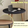 thumbnail image 5 of 27.95" Round Table Top Wood - Walnut & Black Double Sided, Outdoor Dining Replacement for Restaurants, Cafes, Bars, 5 of 9