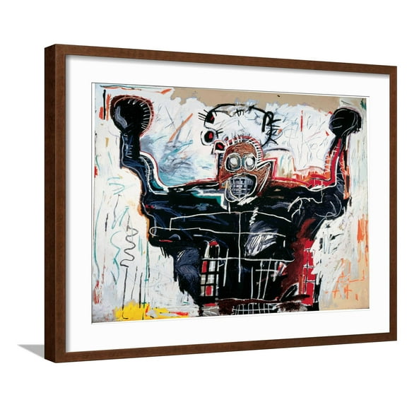 Art.com Untitled (Boxer) Giclee Print by Jean-Michel Basquiat, Brown Frame Wall Art, 29" x 23"