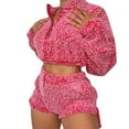 thumbnail image 2 of Ensembles pour Femmes en Solde Ensemble Uni 2 Pcs Blouse à Manches Longues et Pantalon Rose TG, 2 of 7