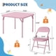 thumbnail image 4 of ✨ Set de 5 Piezas - Mesa + 4 Sillas Plegables para Niños | Perfecto para Comer, Pintar, Jugar y Aprender en Casa, Guardería o Escuela, rosa, 4 of 8