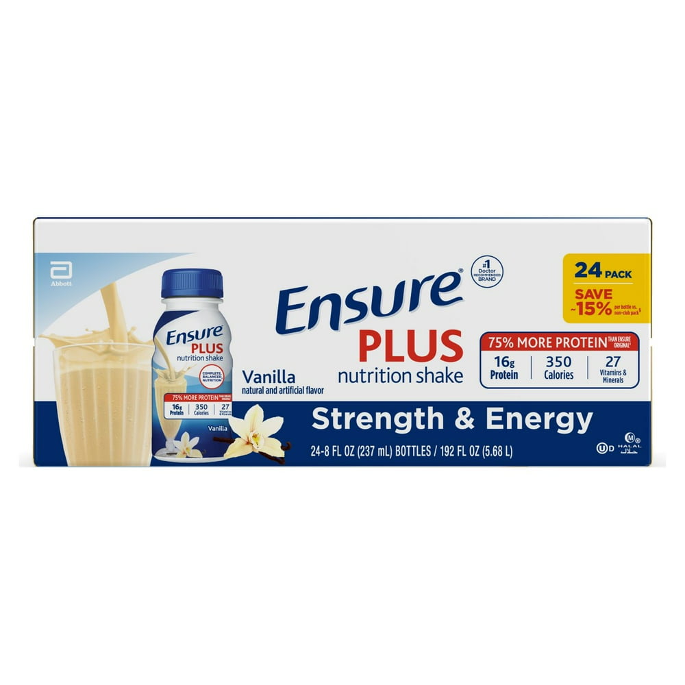 Ensure Plus Nutrition Shake, 24 Count, With 16 Grams of HighQuality