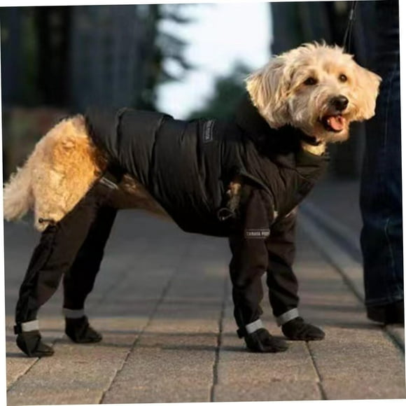 Dog Suspender Booties, Dog Paw Boot Leggings Anti-Slip, Canada Pooch Dog Shoes Waterproof, Adjustable Suspender Boots for Dogs Winter Snow Rain Hiking Paws Protector