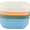Green, Blue, Orange, Cream, variant on Your Zone 24-Piece Plastic Kids Dinnerware Set with 4 Trays, Bowls, Plates, Cups, Forks, Spoons in Orange, Blue, Aqua, Green