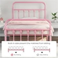 thumbnail image 5 of Yaheetech Classic Iron Platform Bed with High Headboard and Footboard, Twin, Pink, 5 of 6