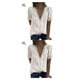 thumbnail image 3 of Qarigey Camiseta de mujer de manga corta con cuello en V Color sólido blusa de encaje lavable informal deportes al aire libre camisa de Type2 NO2, 3 of 6