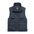 thumbnail image 2 of UKAP Mens Fishing Vest Sleeveless Jacket Outdoor Regular Fit Holiday Cargo Navy Blue XL, 2 of 3