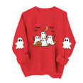 thumbnail image 5 of Meichang Womens Sweatshirt Halloween Ghost Graphic Sweatshirt Crewneck Long Sleeve Fall Pullover Party Tops Matching Family Halloween Sweatshirts, 5 of 5