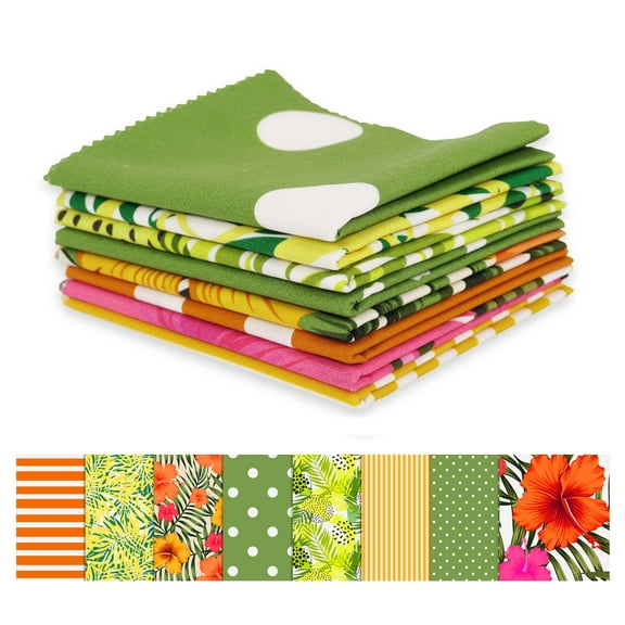 Soimoi 8 Pc Fat Quarter Bundle,Tropical FloralPrint 18"x 22"DIY Patchwork-100% CottonPre-Cut Quilting Fabric Multicolor