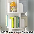 thumbnail image 3 of Ourlova 4 Tier 360 Rotating Stackable Bookshelf Tower Small Wooden Bookcase for Kids Waterproof Corner Display Storage Rack Narrow Book Organizer for Bedroom Study Room-White, 3 of 7