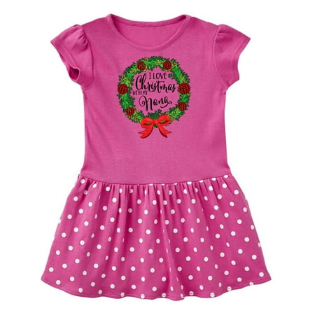 

Inktastic I Love Christmas with My Nana Wreath Gift Baby Girl Dress