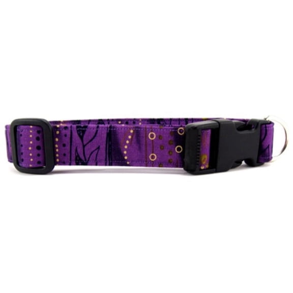 Purple Stripe Batik Dog Collar - Size - Medium