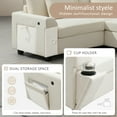 thumbnail image 6 of Harper & Bright Designs U-Shaped Sectional Sofa Set with Ottoman, Reversible Modular Chenille Couch with Cup Holders & USB Ports, 6 Seat Wide Seating Sofa with Hidden Storage Armrests, Off White, 6 of 20