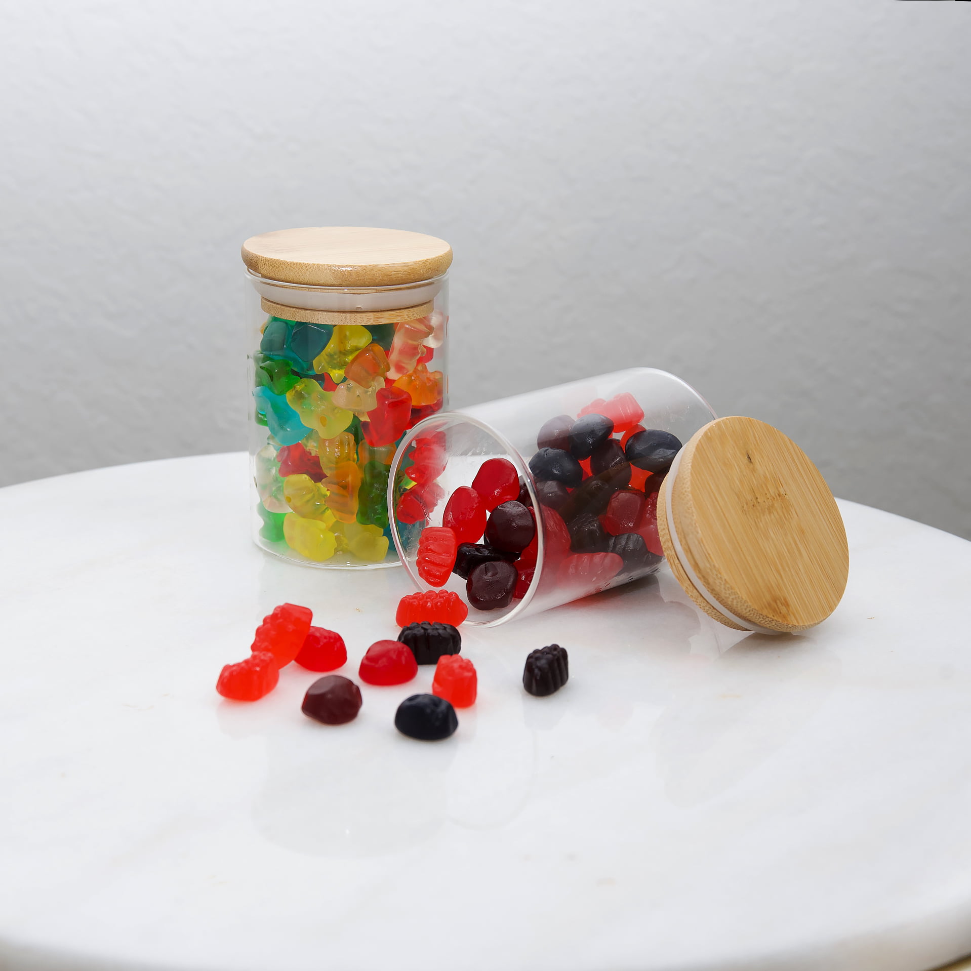 PreZervers 12 pcs Spice Jars | Glass Jar Bamboo Lids Food Storage  Containers 7oz Glass Jar | Includes Pen and Decorative Labels | Dozen Spice  Jars 