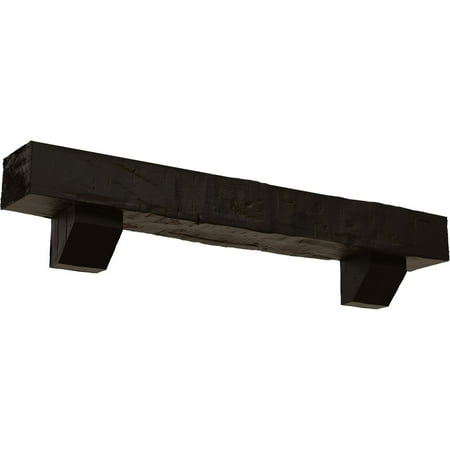 

Ekena Millwork 4 H x 6 D x 72 W Hand Hewn Faux Wood Fireplace Mantel Kit w/ Ashford Corbels Natural Ash