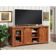 thumbnail image 5 of Wood and Metal TV Stand With 2 Mesh Style Doors, Honey Tobacco Brown- Saltoro Sherpi, 5 of 8