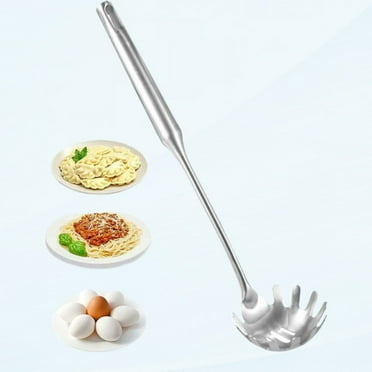 Spaghetti Server, 304 Stainless Steel Pasta Spoon with Vacuum Ergonomic Round Handle- Comfortable Grip Design -Noodle Server Fork for Kitchen(13.4 inch)