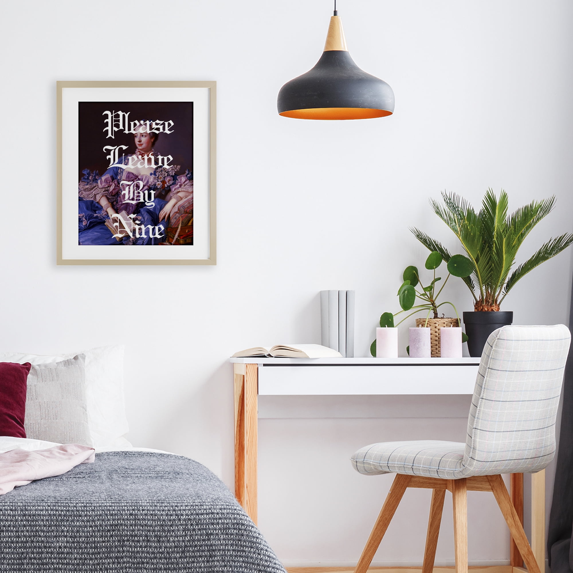 Please Leave By Nine Birch Framed Print Under Glass, design by Lil' Rue