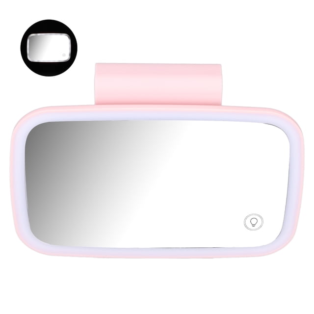 Miroir de Maquillage Pare-Soleil de Voiture à LED avec Écran Tactile et Clip Rétractable, Éclairage Surround pour Réflexion, Miroir de Voiture de Voyage