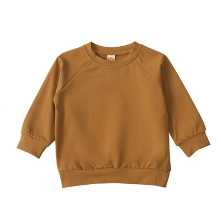 

Carolilly Toddler Solid Color Pullovers Winter Warm Long Sleeve Sweatshirts