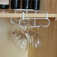 thumbnail image 2 of Soporte De Copa De Vino De 2 Filas, Soporte De Copas De Hierro Para Debajo Del Gabinete, Colgador De Almacenamiento De Copa De Vino De Metal Para Cocina, Restaurante, Bar Inevent HA017971-00, 2 of 7