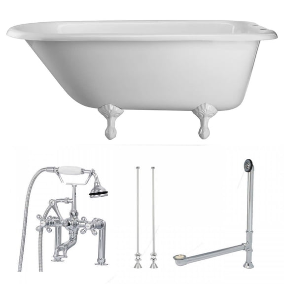Heritage 60 Inch Cast Iron Classic Clawfoot Tub and Faucet Package