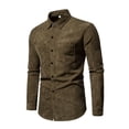 thumbnail image 2 of Fashnice Chemise Homme Col à Revers Chemises Boutonnées Coupe Régulière Tunique de Vacances Vert Armée m, 2 of 9