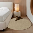 thumbnail image 3 of Brown Farmhouse Large Area Rugs for Bedroom Living Room, Soft Non Slip Carpet Bedside Rug, Vintage Country Monochrome Textured Round Floor Cover Kitchen Accent Rug 4' for Dining Room/Office, 3 of 9