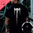 thumbnail image 3 of Verano Marilyn Manson Retro lavado Homme Unisex algodón Tops Primer plano adulto camiseta rana deriva moda desgaste ropa de calle camiseta, 3 of 5