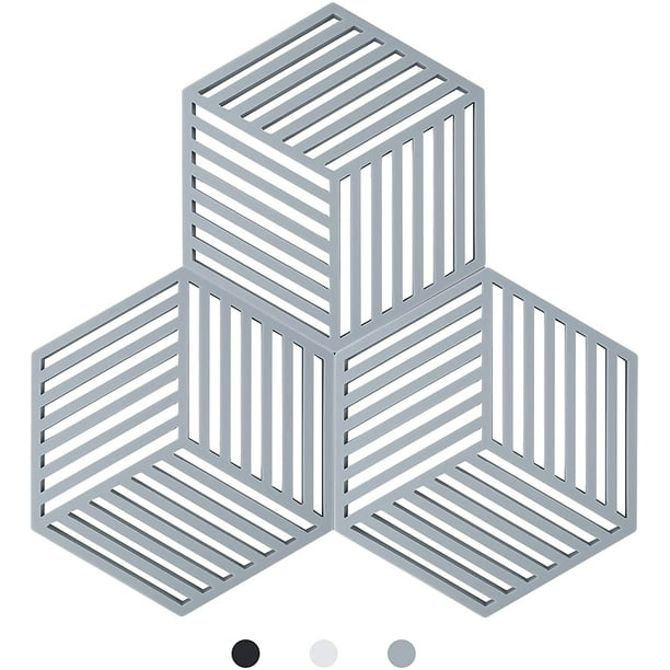 ShenMo Coomazy Kitchen Pot Coaster Teffa Silicone Pad Mat (Grey, Hexagonal  Raya: 155x135x8mm) 