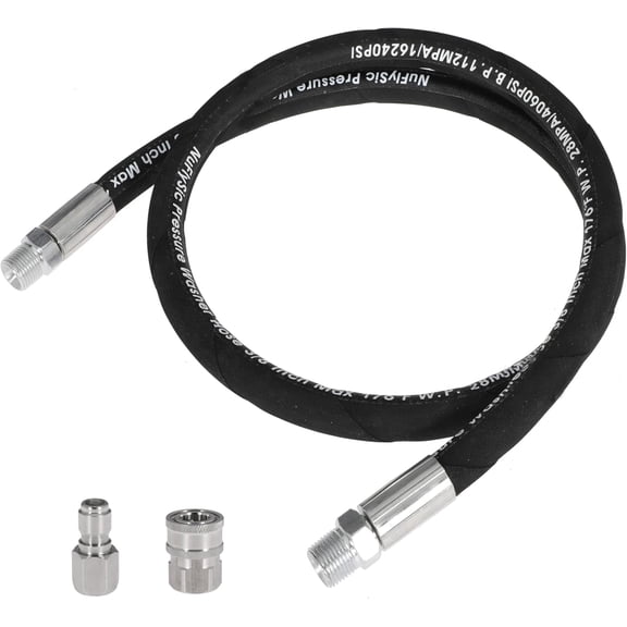 Navellon Pressure Washer Whip Hose 4000 PSI, 3/8" NPT with Swivel Connector, 12FT