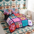 thumbnail image 3 of Erosebridal Colorful Mandala Bedding Comforter Set for Girls, Bohemian Plaid Full Bedding Set, Black Reversible 7-Piece, 3 of 6