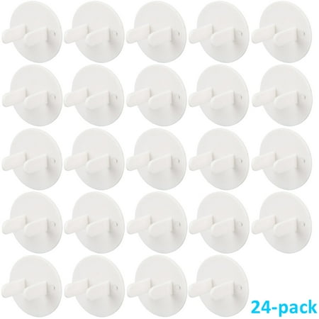 24-pack Outlet Plug Covers White Child Baby Proof Electrical Protector Safety Power Socket Plastic (Best Outlet Covers Baby Proof)