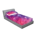 thumbnail image 2 of Ambesonne Landscape Fitted Sheet & Pillow Sham Set, Cloudy Sunset, Twinxl, Purple, 2 of 2